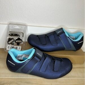 NEW Shimano SH-RC100 RC100 Womens Road Cycling Shoes Navy Blue Size 8.5 9 Cleats